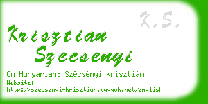 krisztian szecsenyi business card