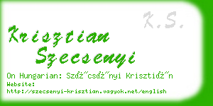 krisztian szecsenyi business card